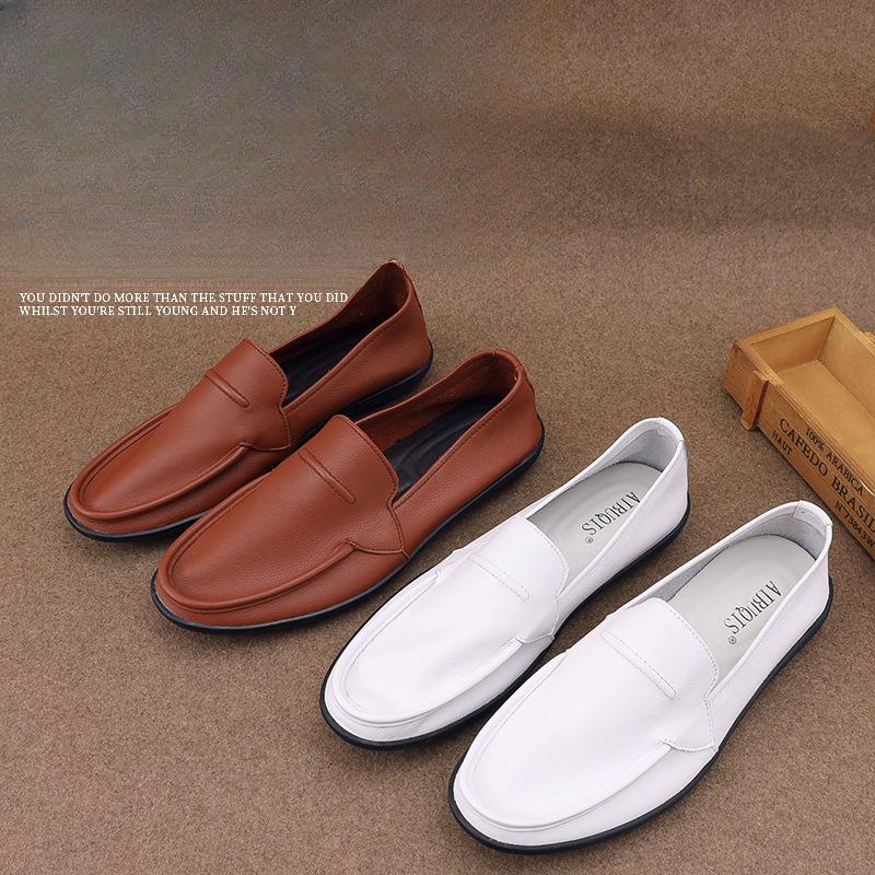 New Business Casual Shoes for Men Casual and Fashionable Men's Single Shoes Lightweight and Soft Low Cut Leather Shoes for Summer
