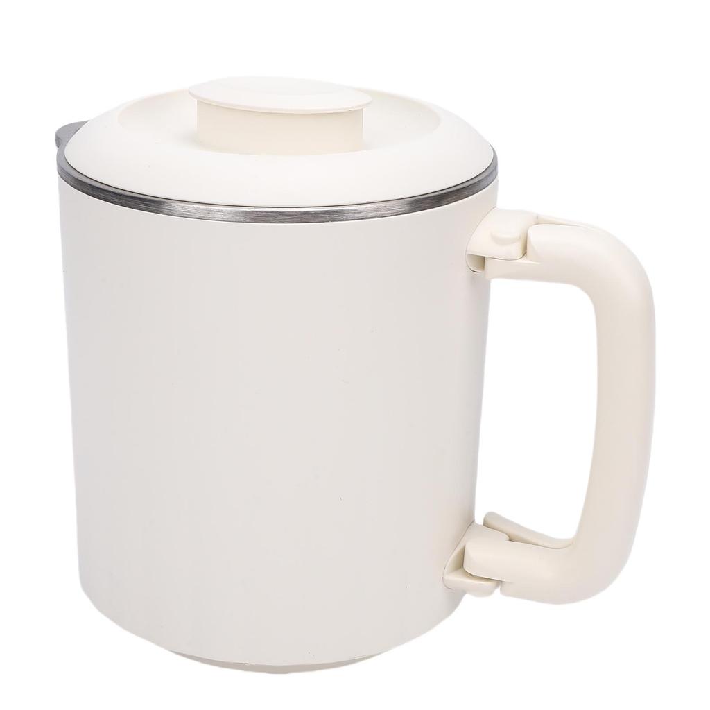 Portable Electric Kettle White 600ml Stainless Steel Interior Insulated Hot Water Kettle for Tea Coffee