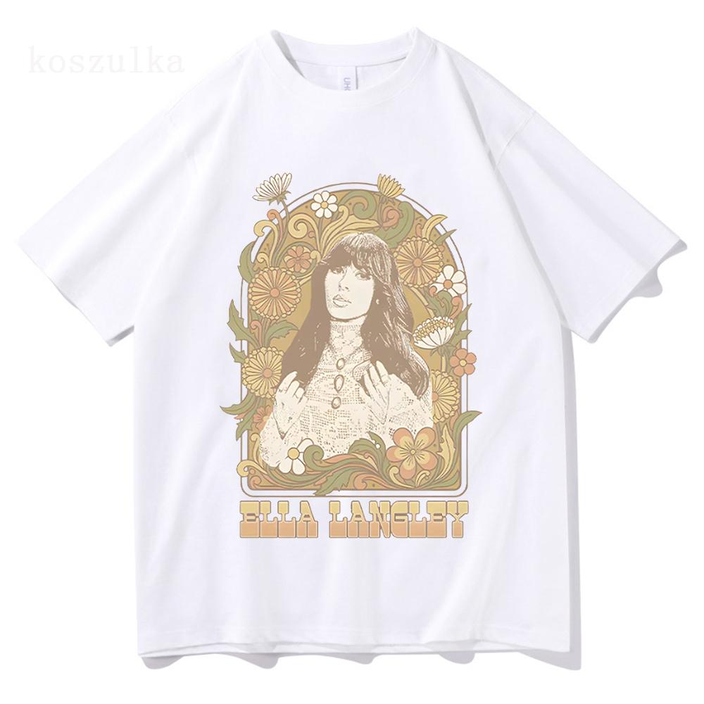 Ivory Dandelion T-shirts Ella Langley Dandelion Album Tee Fashion New Cotton Clothes Women Unisex Round Neck Long Sleeve Casual Tee