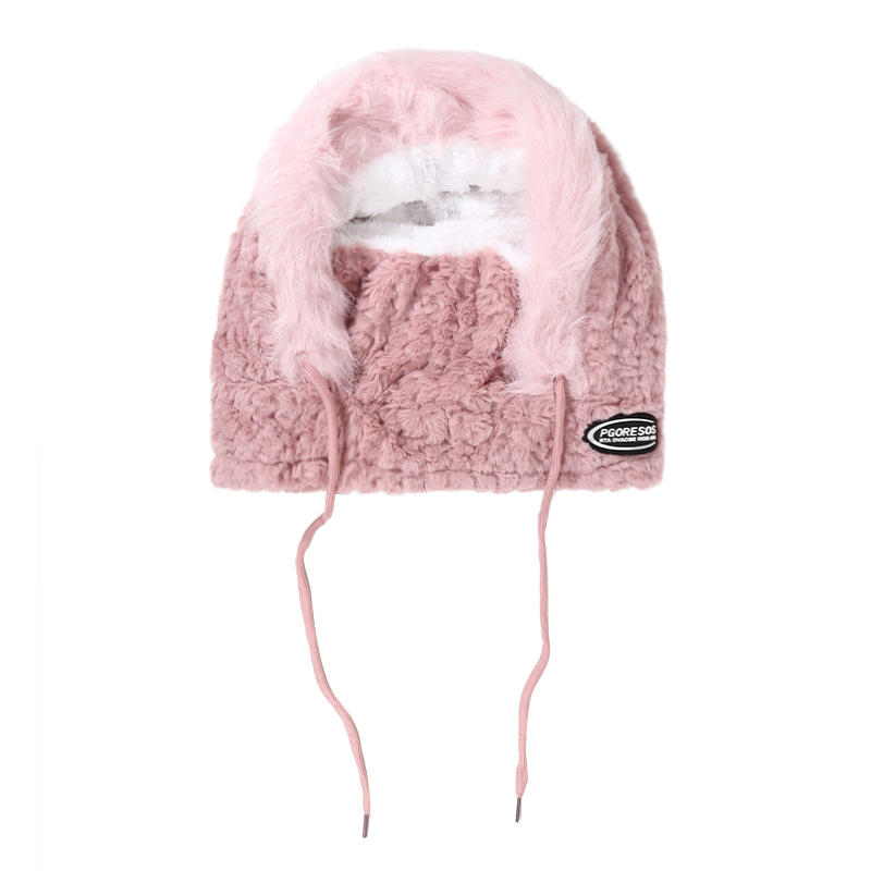 Unisex Wiatroodporne Zimowe Czapki Beanie z Polaru Szalik Outdoorowe Ciepłe Zimowe Balaklawa z Kapturem Sweter Dzianinowa Czapka