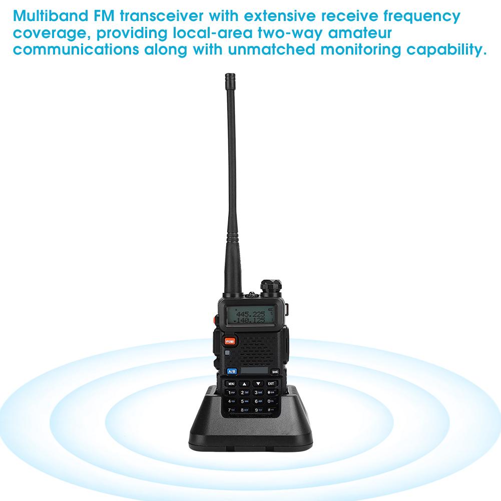 BF UV5R 8W Car Walkie Talkie Dual Band Two Way Radio with Built In Battery