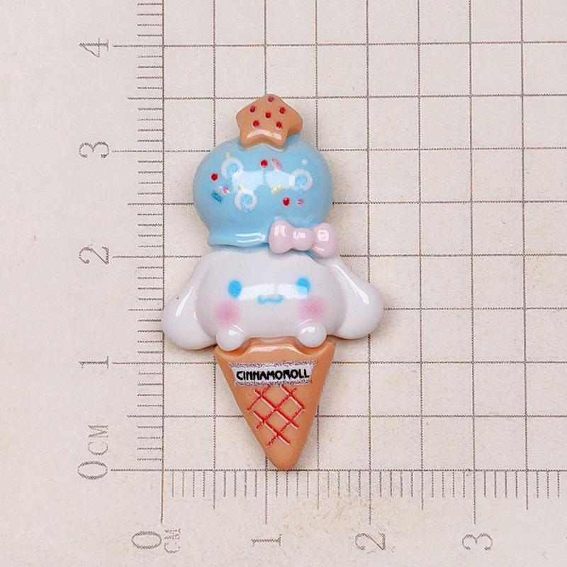 10 Pcs Cartoon Resin Cute Cartoon Animal Ice Cream Cake Style Hairpin Scrapbook Craft Diy Miniature Ornament Accessories A12