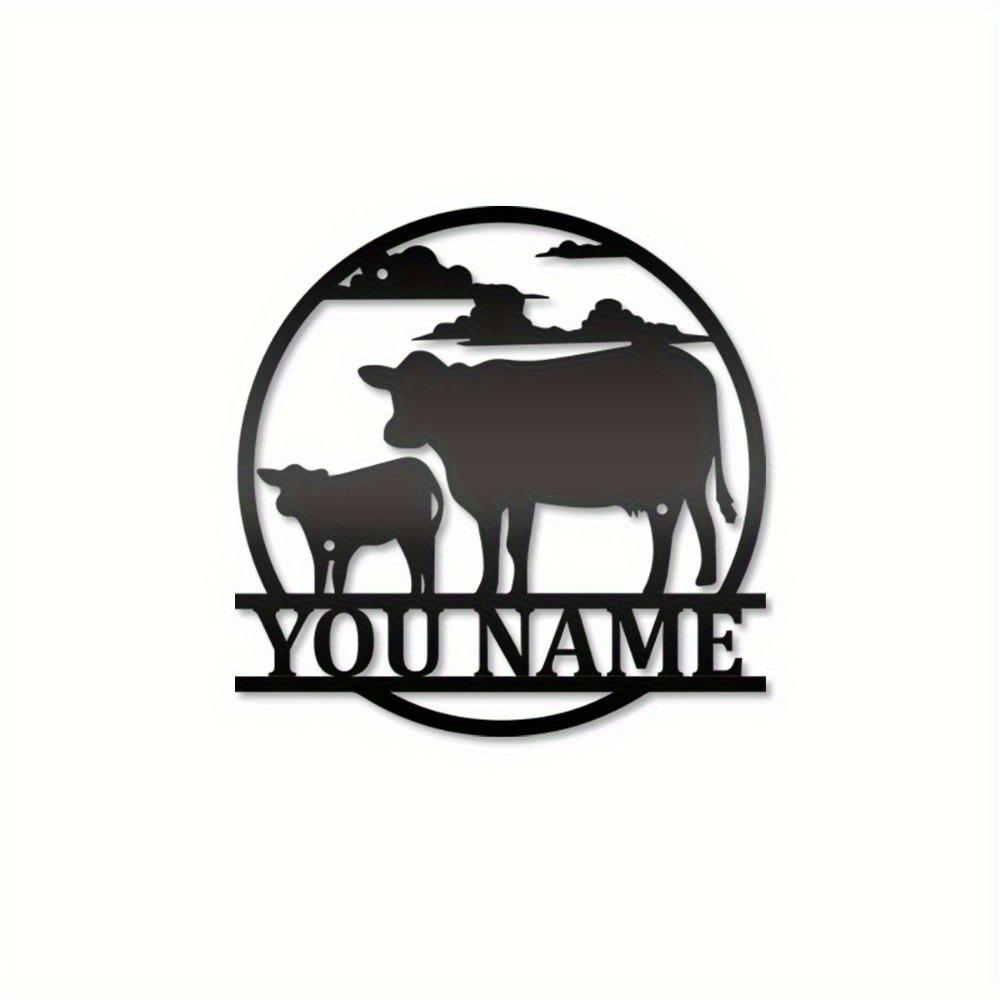 Rustic Cow Metal Wall Art Personalized Farmhouse Decor S