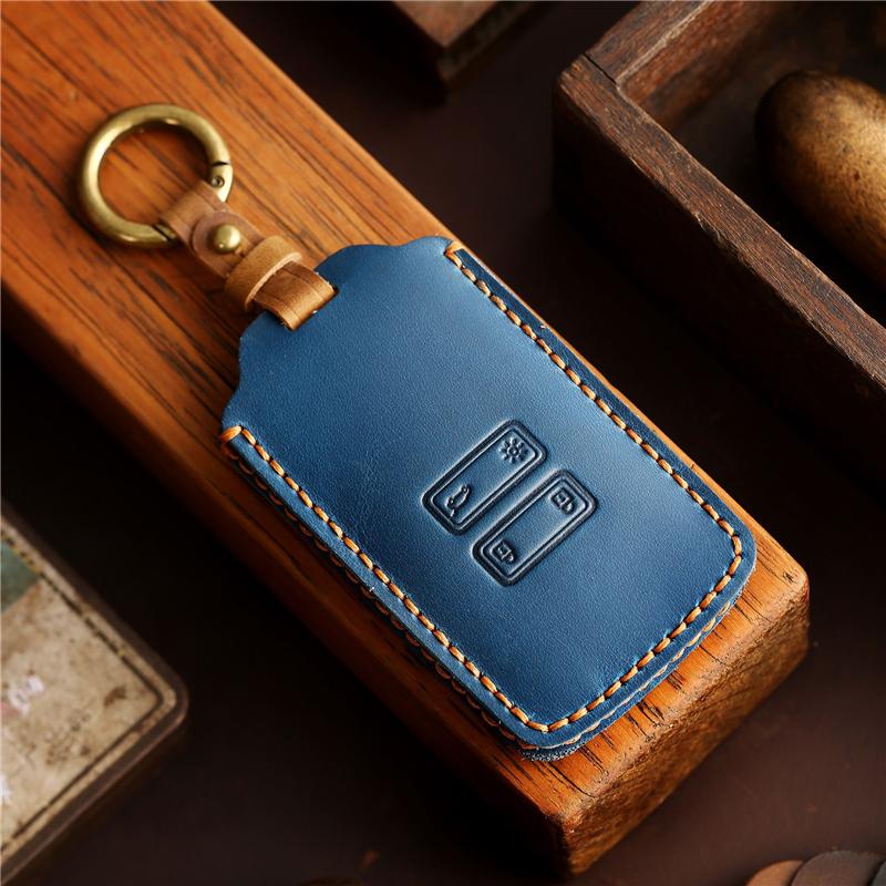 Leather Car Remote Key Cover Case Holder Shell Protector Styling Keyring Fob for Renault Captur Koleos Kadjar 2019 Accessories