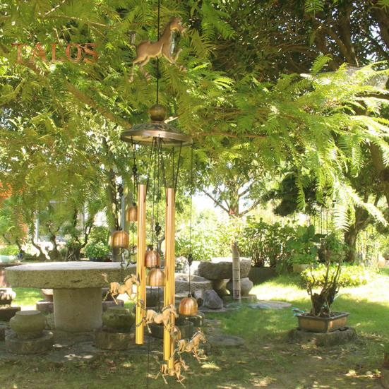 Metal Wind Chimes Handmade Running Horse Wind Chime Retro Wind Chime with Bells for Home Indoor Garden Patio Yard Decor