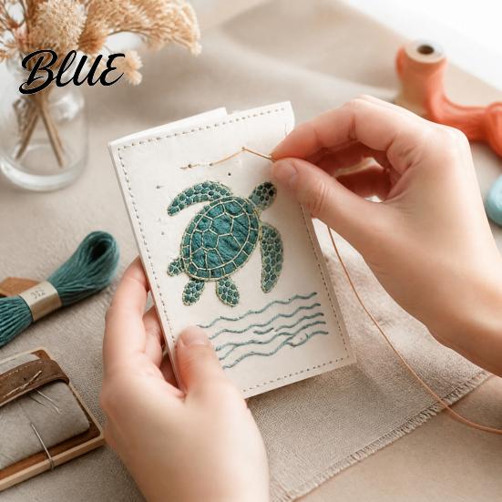 Beginner Embroidery Pattern Set Christmas Hand Card DIY Kit, Holiday Greeting Seasonal Paper Craft Project with Threads And Beads, Gift for Adults Kit