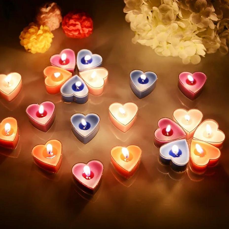 9 Pcs Creative Heart-shaped Candles/set Romantic Birthday Candles Lover Candles Dinner Proposal Scene Candles