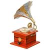 Premium Rajasthani Antique Vintage Sparkle Square Brass Gramophone Showpiece for Home Decor |Gift Item for Home and Living Room