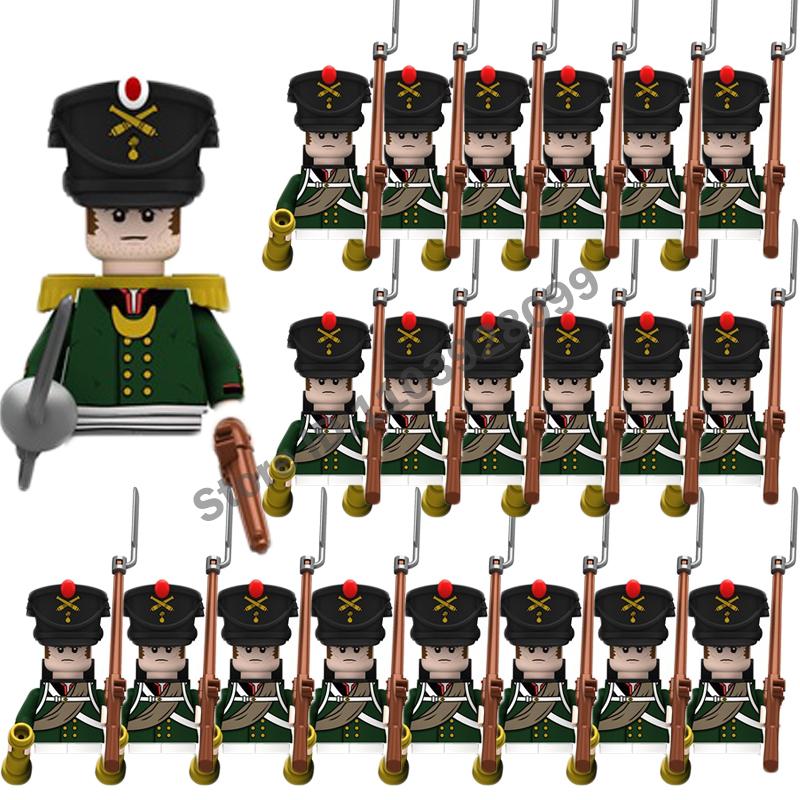 Medieval Military Building Blocks Napoleonic Wars Castle Knight Soldier Figures Weapons Guns British French Marshal Infantry Toy