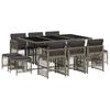 11-Cz. Garden Furniture Set, With Cushions, Grey PE Rattan