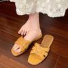Fashion 2025 Summer Flat Slippers for Women Household Non-slip Women's Shoes Low Heels Sandals Fashion Soft Indoor Slippers Women