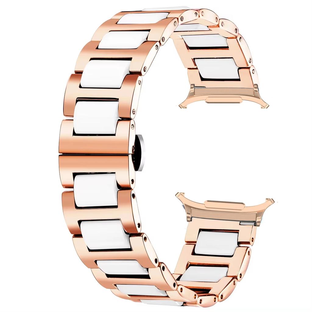 Ceramic+Metal Strap For Samsung Galaxy Watch Ultra 47mm Women/Man Luxury Bracelet Band Galaxy Watch 7 Ultra Stainless Steel Belt