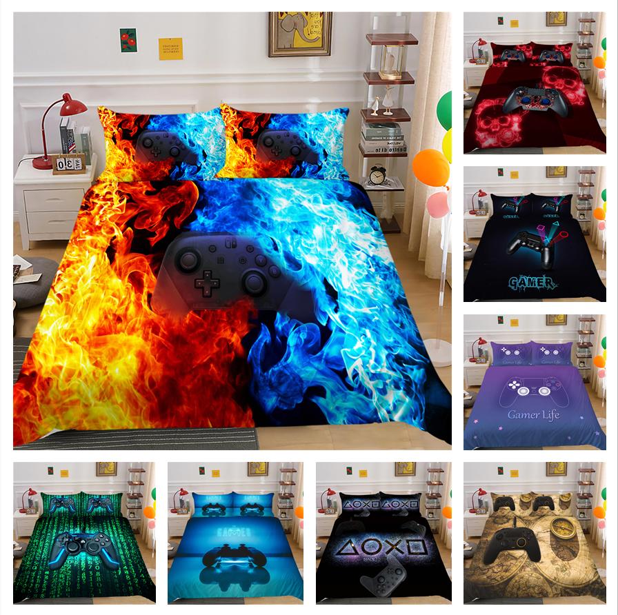 

Постельное белье с узором игровой ручки, односпальная двуспальная кровать, полноразмерная наволочка и пододеяльник, 2/3 шт. для комнаты любителей игр, ткань из микрофибры, украшение для дома