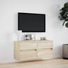 TV Wall Cabinet with LED Lighting Sonoma Oak 100 x 31 x 45 cm