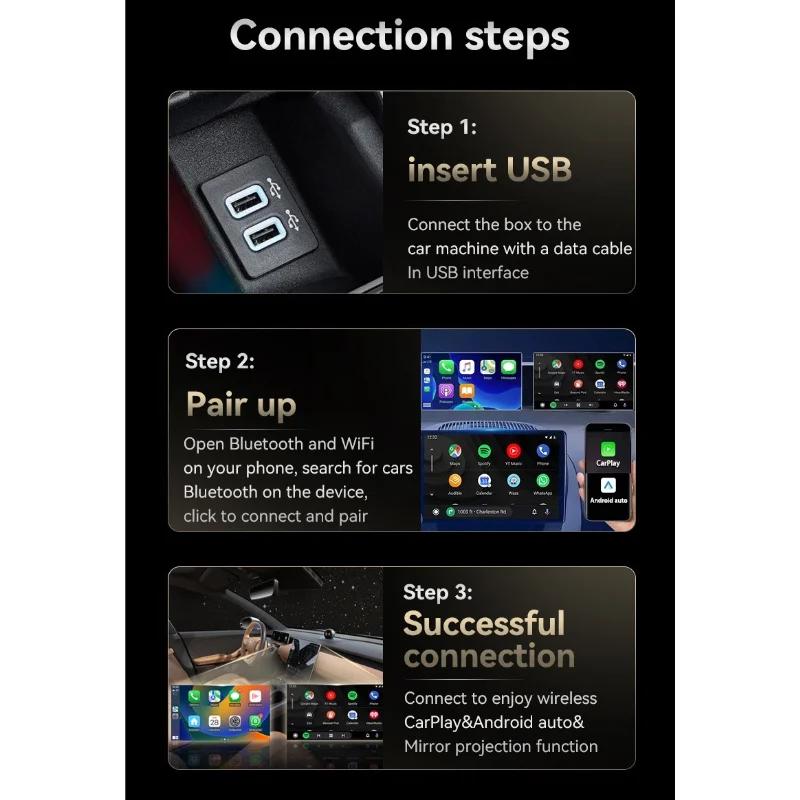 3-in-1 Mirror Link Wireless CarPlay Dongle Wireless Android Auto Adapter Car Intelligent Systems For Car With Wired CarPlay