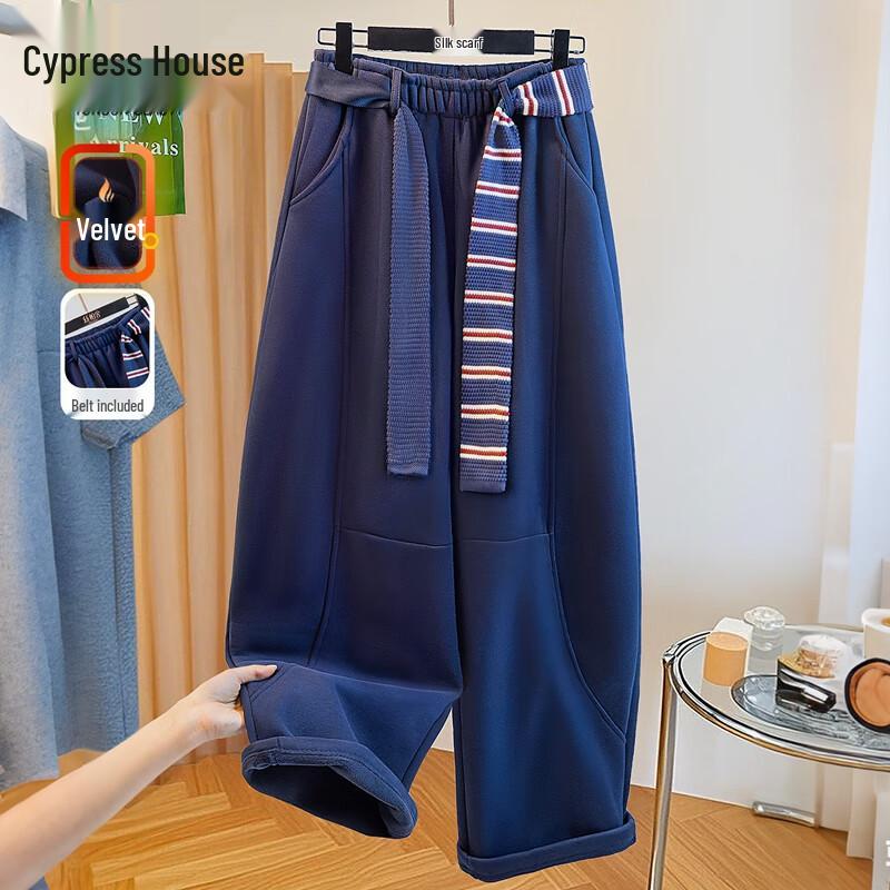 

Women s Fleece-Lined Wide-Leg Casual Pants M