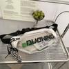 Pvc Transparent Shoulder Bag For Women With Letter Design And Zipper Closure
