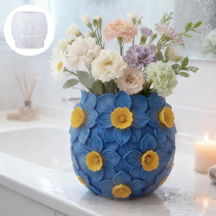Narcissus Design Silicone Craft Mold For DIY Resin Jewelry Organiser Flower Plant Pots Making Home Decoration Projects