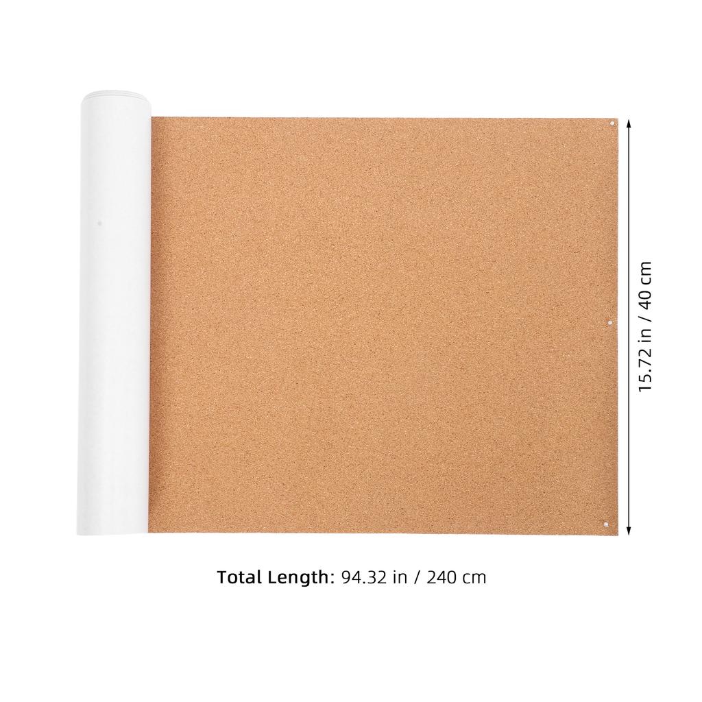 Peel and Stick Cork Board Roll 1200x400x1mm Self-Adhesive Cork Sheets for Walls Bulletin Board Memo Organizer Drawer Liner Home