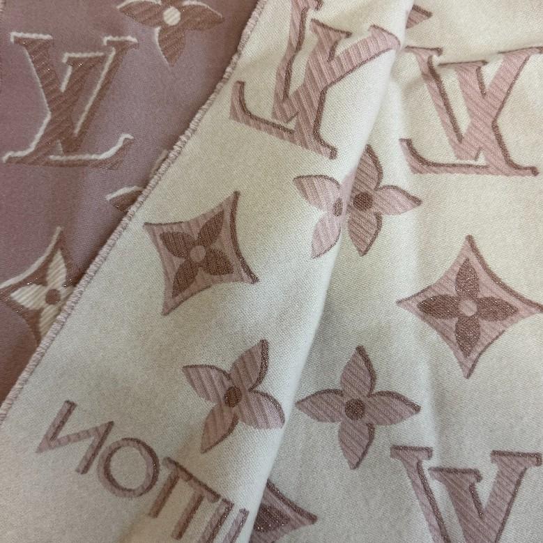 Louis Vuitton M78237 Model monogramă lână LV Essential Shine eșarfă Eșarfă lână roz Femei Folosit