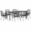 7 Piece Black Poly Rattan Outdoor Dining Set