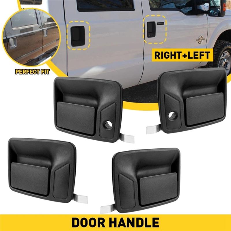 4Pcs Exterior Door Panel Handle Kit For Ford F-250 99-16 F350 7C3Z2522405AA 4C3Z2522404AAA 7C3Z2626601AA 7C3Z2626600AA