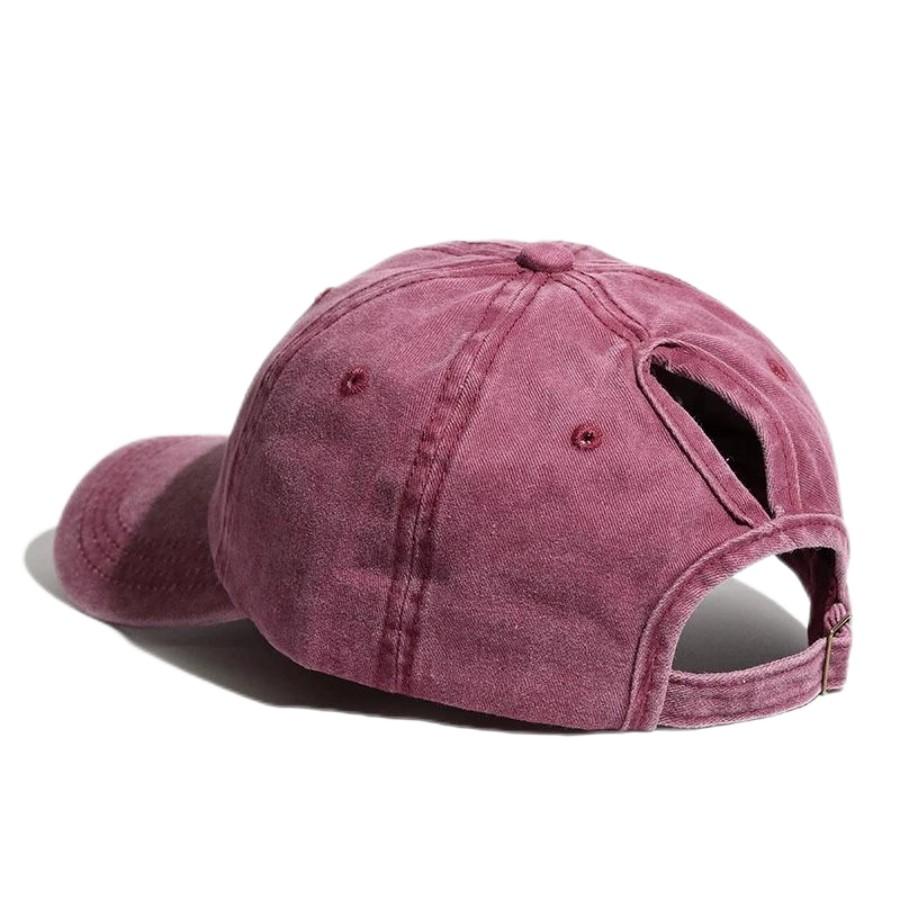 Spring Summer Baseball Cap Washed Retro For Women Ponytail Curved Brim Sun Hat Street Sport Hip Hop Cap Visor Mother's Day Gift