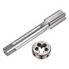 Uxcell 2-Piece Tap & Die Set, 9/16-18 UNF Left-Handed Thread Tap & Round Die, Tapping Thread Tool, Tap & Die Kit for Nut, Screw, Bolt Thread Repair