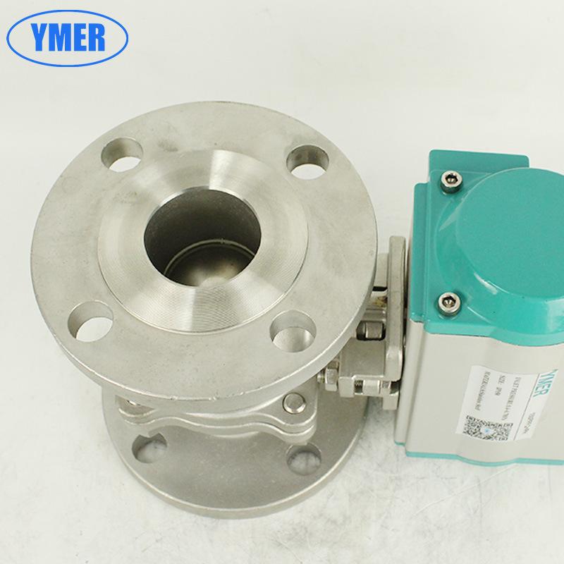 2-Inch DN50 Stainless Steel Double Acting Pneumatic Ball Valve with US Standard Steam Flange, Shut-off, 150PPFQ+PH
