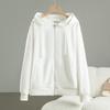 Unisex Hooded Long Sleeve Zip-Up Sweatshirt Lightweight Casual Streetwear Fall