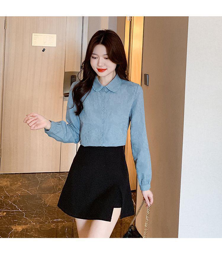 Women's 2024 Spring Pure Cotton Lapel Shirt - Fashionable, Versatile, Age-Defying Long Sleeve Top.