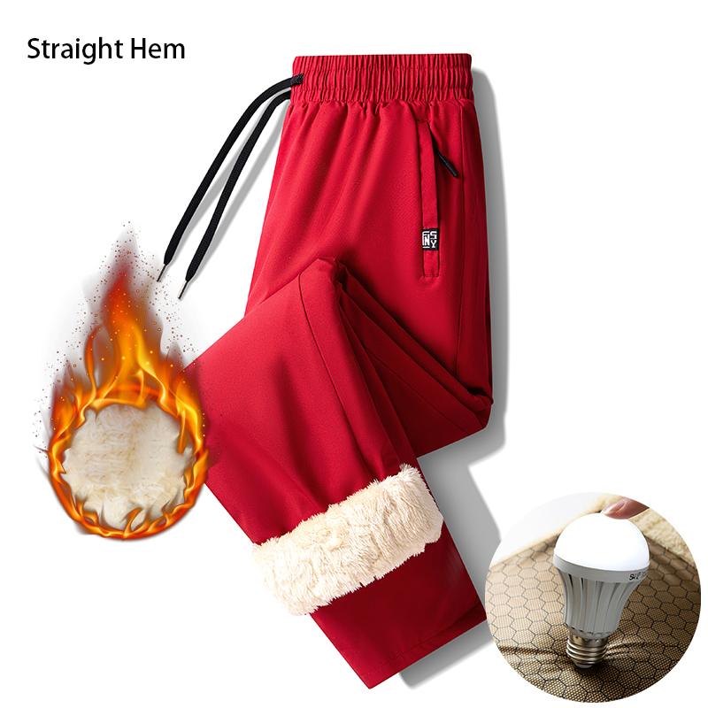 Pánské Silné Teplé Kalhoty Podšívka z Fleecu Zimní Kalhoty Pánské Nadměrné Velikosti Volné Joggers Sportovní Oblečení Černá Šedá Ležérní Kalhoty se Stahovací Šňůrkou