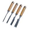 Set of 4 Woodworking Flat Chrome Vanadium for Wood Flat Excellent Professional Carpentry Chisel Chisels, Steel, Carving, Carving, Sharpness, Grade,