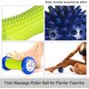 Foot Massage Roller Ball for Plantar Fasciitis - 1 Feet Roller and 2 Spiky Massage Balls Set ; Foot Arch Pain Relief; Deep Trigger Point Therapy;