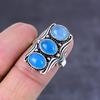 Natural Aqua Chalcedony Gemstone Handmade 925 Sterling Silver Ring Size 7 r7I94