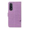 For OnePlus Nord 5 5G/OnePlus Ace 5 Ultra 5G PU Leather Cases Flower Pattern Wallet Stand Phone Cover with Strap -  Light Purple
