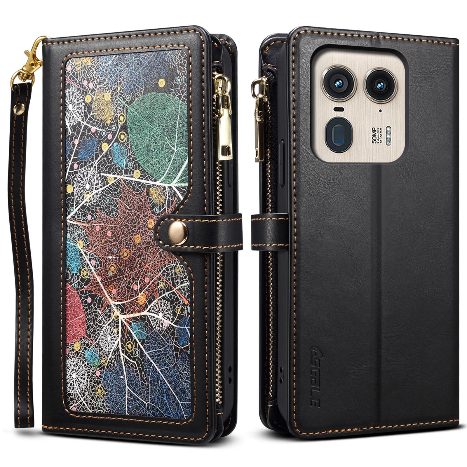 

ESEBLE Galaxy Series For Motorola Edge 50 Ultra 5G/Moto X50 Ultra 5G Case Leather Phone Cover RFID Blocking Black