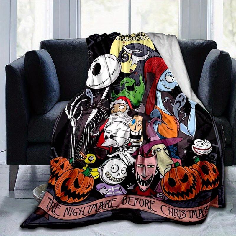 1pc, Cozy Nightmare Before Christmas Home Decor Blanket: Perfect Gift for Bedroom, Living Room, Travel, Camping, Car