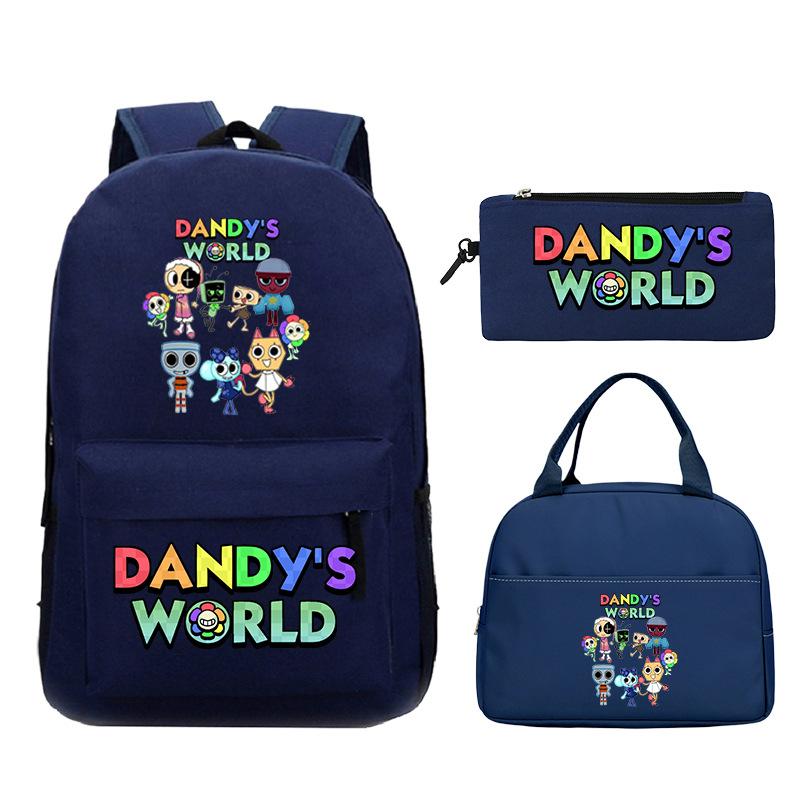 Dandy's world cartoon print fashion children's schoolbag set cross-border leisure student backpack three-piece set