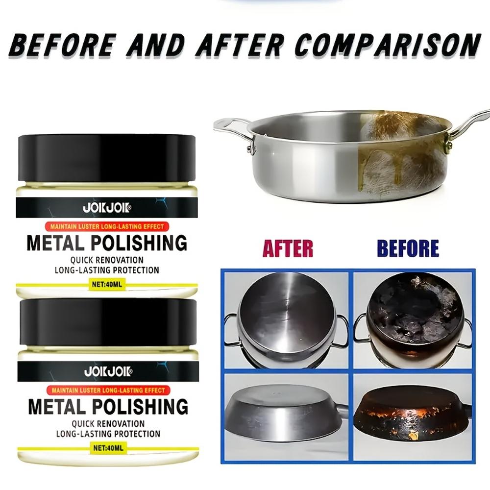 JOKJOK Metal Polishing Wax - Restores Shine & Smooths Surface, Long-Lasting Protection for Cars, Kitchenware, and More - Multi-P