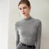 Women's Slim Fit 100% Pure Cashmere Half-High Neck Sweater - Warm Knit Base Layer Top for Autumn/Winter