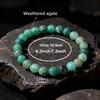 Festive Gifts Green Cracked Agate Beaded Bracelet Natural Texture Fashion Jewelry For Men Women Daily Wear Gift