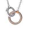 Pandora Double Ring Design Necklace Unisex necklace Silver 382778C01