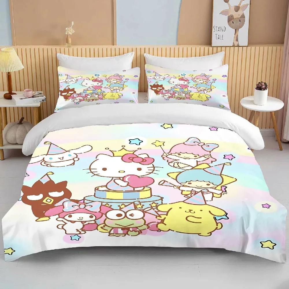 Little Twin Stars Sanrio Bedding Sets Cute Comforter Cover Bed Cover Duvet Cover Pillow Case 2-3 Pieces Sets Kids Adult Size