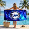Blue Chelsea Crest Print Quick Dry Beach Towel Microfiber Absorbent Portable Travel Swimming Towel