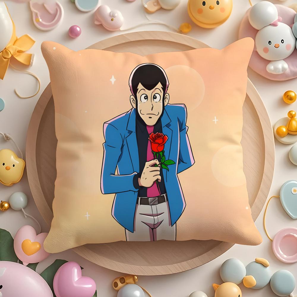 Lupin the anime T-Third Cushion Cover Home & Car Multi-Scene Pillow Cover - Reversible, Soft & Durable for Daily Use