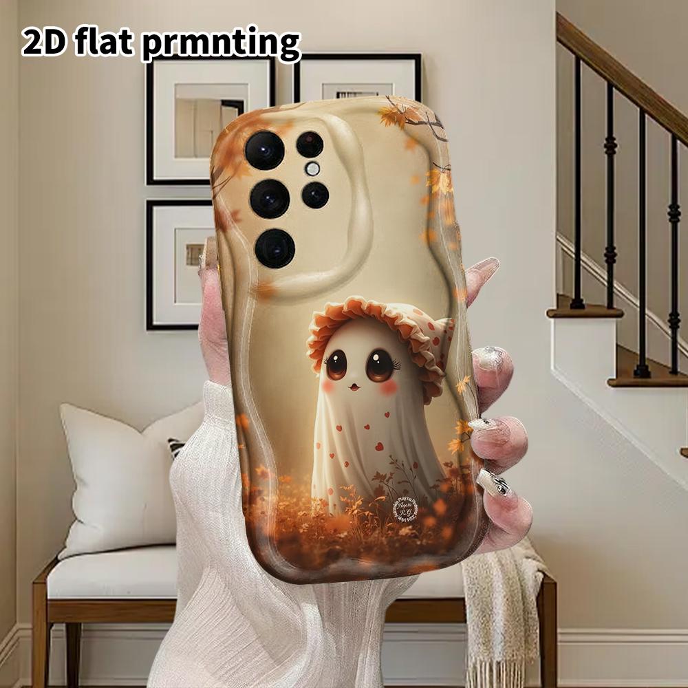 Phone Case: 2D Flat Samsung Galaxy A34 A35 M05 M06 S20 S22 S21 FE Plus 5G Protective Case, Couple Style, Ruffled Hat Ghost, Christmas and Halloween Gi