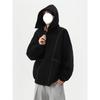 Men's Heavyweight Deconstructed Air Layer Cardigan Hoodie - Autumn/Winter Trendy Stitching Casual Outerwear.