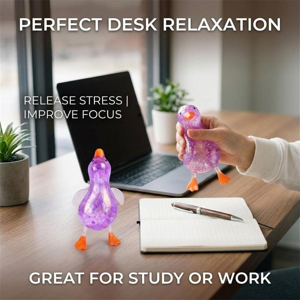Fun Ultra Soft Duck Pinch And Stress Relief Stress Relief Slow Rebound Glitter Duck Fidget Tpr Pinch Le Relaxing Gift