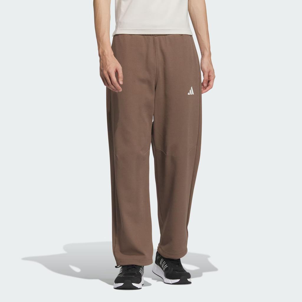 Adidas Logo Knit Tracksuit Series Bottoms Solid Color Comfortable Wide Leg Drawstring Versatile Mid Waist Knitted Sports Pants Men Bottoms JM3405